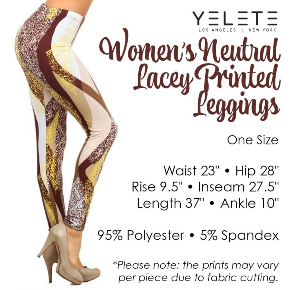 Neutral Lacey Print Leggings